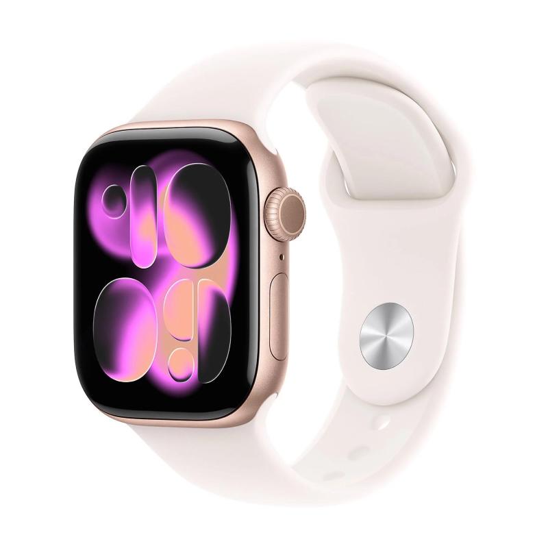 Apple watch series 11gps + cellular 42mm rose gold aluminium case with light blush sport band - s/m