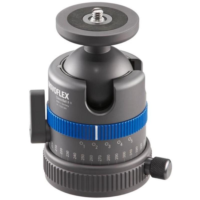 Novoflex cb3 ii testa per treppiede nero, blu metallo 1/4, 3/8\ palla