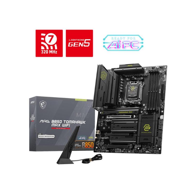 Msi mb amd mag b850 tomahawk max wifi, atx, am5, ddr5, 3pci-ex16, 4sata3