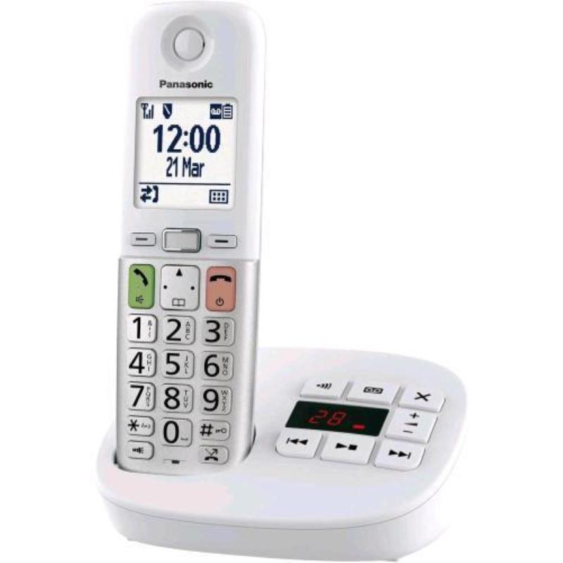 Panasonic kx-tgu430exw telefono cordless dect tasti grandi segreteria vivavoce compatibile con apparacchi acustici bianco