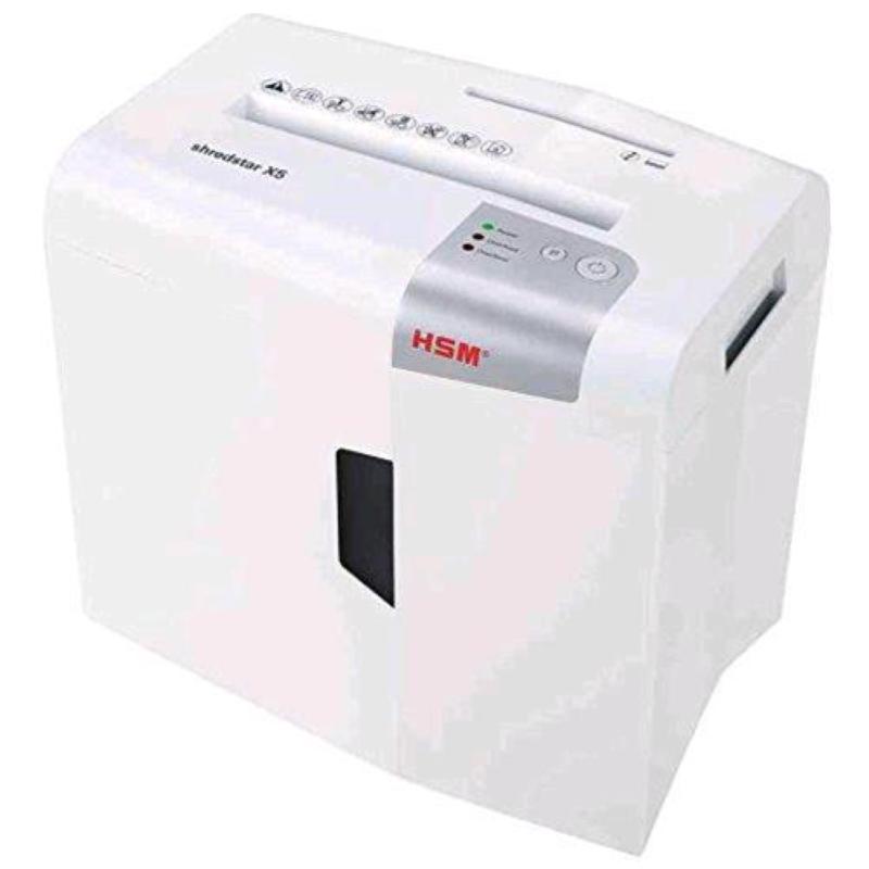Hsm shredstar x5 distruggidocumenti a frammento cestino 12lt capacita` 5 fogli colore bianco/silver