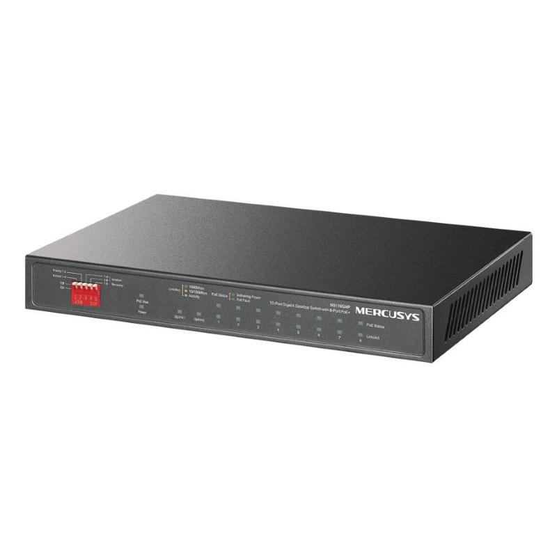 Mercusys switch 10p gigabit rack\desk 8p po 8?gigabit poe+ 2?gigabit non poe