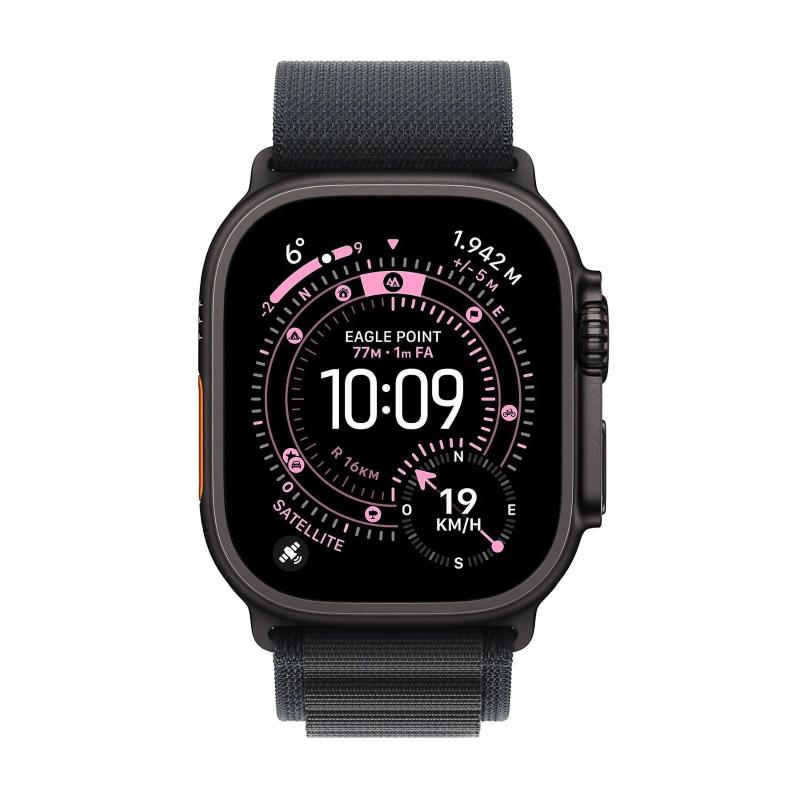 Apple watch ultra 3gps + cellular49mmblack titanium case with black alpine loop - medium