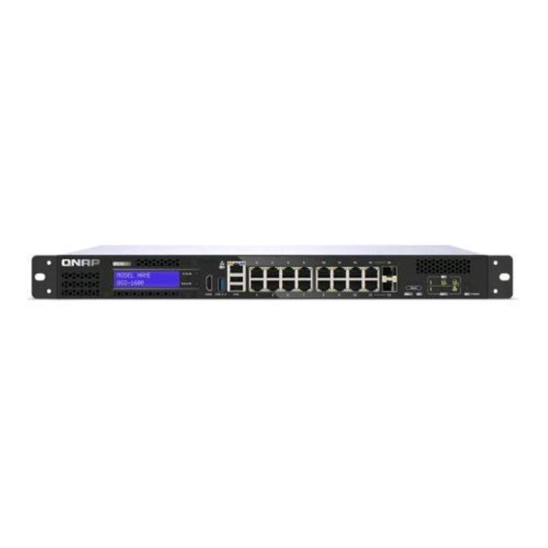 Qnap qgd-1600-4g nas-switch managed switch gestito 4 x 10/100/1000 (poe++) + 10 x 10/100/1000 (poe+) + 2 x combo gigabit sfp (poe+) montabile su rack