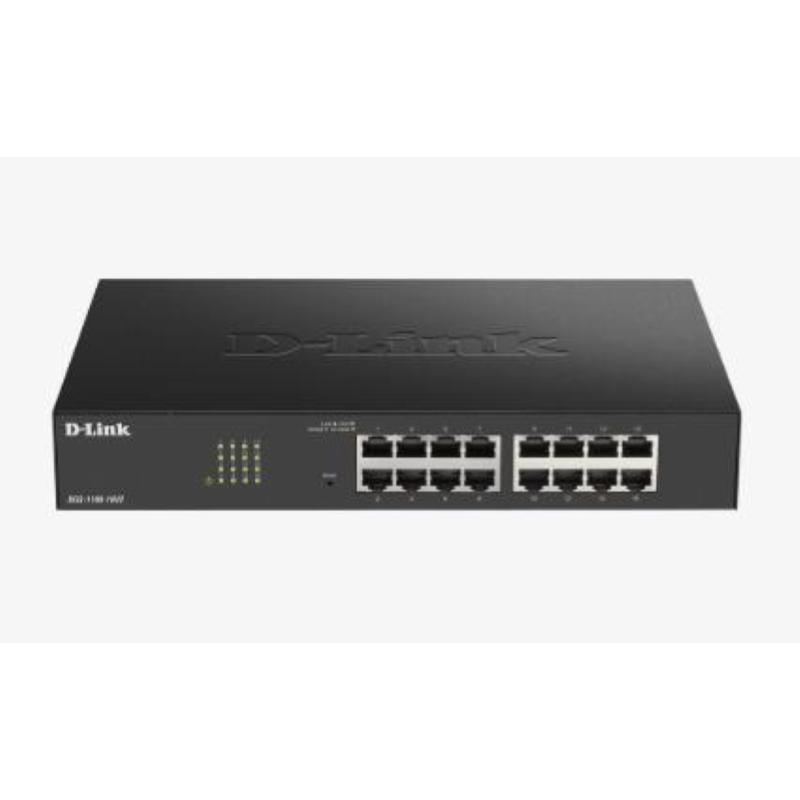 D-link switch 16 porte gigabit smart managed, fanless, 802.1q vlan, 802.1p qos, 11 rackmount installation