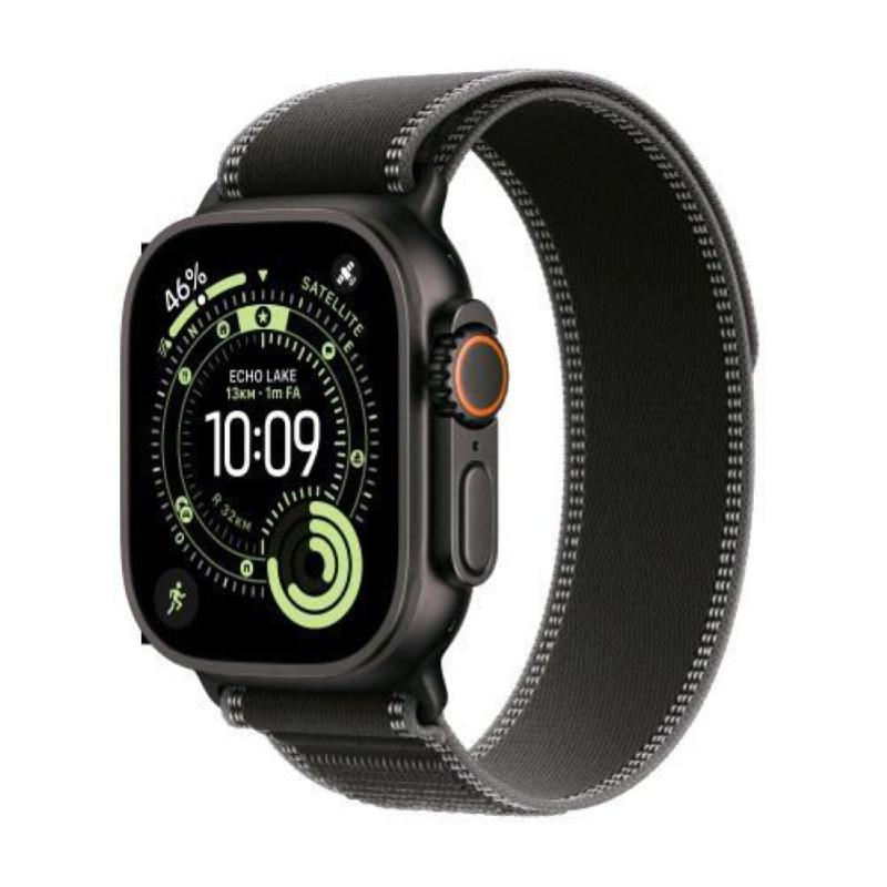 Ap ultra 3 gps + cellular 49mm black titanium case with black/charcoal trail loop - s/m