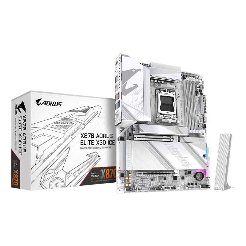 Gigabyte x870 aorus elite x3d ice scheda madre - supporta cpu amd ryzen 9000, vrm digitale 16+2+2 fasi, fino a 9000hz ddr5