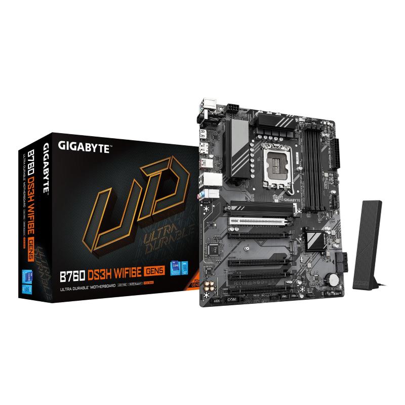 Gigabyte b760 ds3h wifi6e gen5 scheda madre - compatibile con cpu intel core 14a generazione, vrm digitale a 8+2+1 fasi, fino a