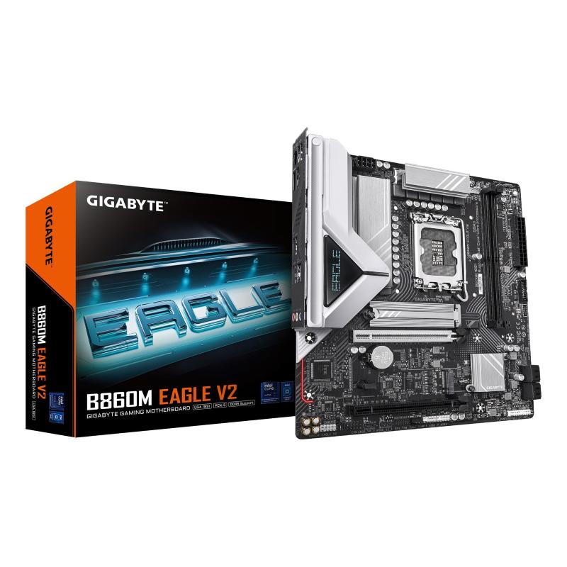 Gigabyte b860m eagle v2 scheda madre - cpu intel core ultra series, vrm a 6+1+2 fasi, fino a 9066 mhz ddr5, 1x m.2 pcie 5.0 +