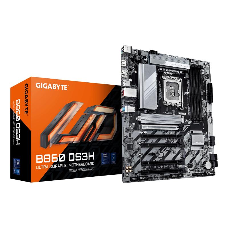 Gigabyte b860 ds3h scheda madre - cpu intel core ultra, vrm a 8+1+2+2 fasi, fino a 9066mhz ddr5, 1xpcie 5.0 + 1xpcie 4.0 m.2,