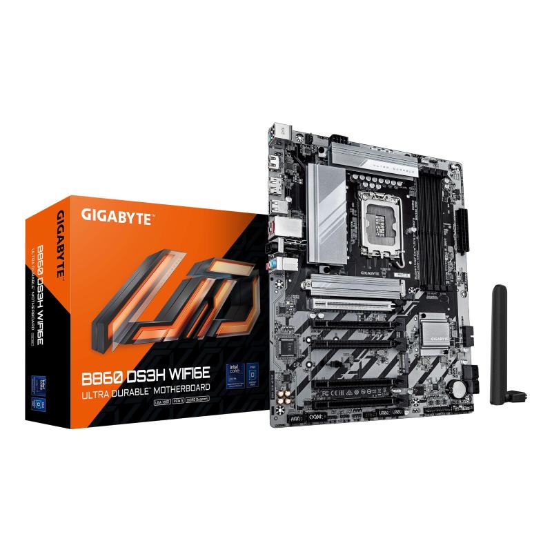 Gigabyte b860 ds3h wifi6e scheda madre - cpu intel core ultra, vrm a 8+1+2+2 fasi, fino a 9066mhz ddr5, 1xpcie 5.0 + 1xpcie 4.0