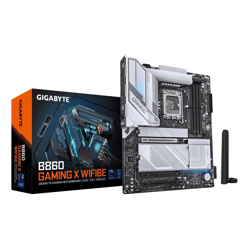 Gigabyte b860 gaming x wifi6e scheda madre - cpu intel core ultra, vrm a 12+1+2+1 fasi, fino a 9066mhz ddr5, 1xpcie 5.0 +