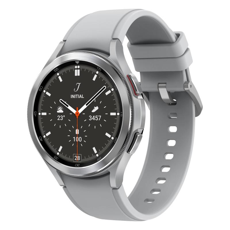Samsung galaxy watch4 classic 3,56 cm (1.4\) oled 46 mm digitale 450 x 450 pixel touch screen argento wi-fi gps (satellitare)