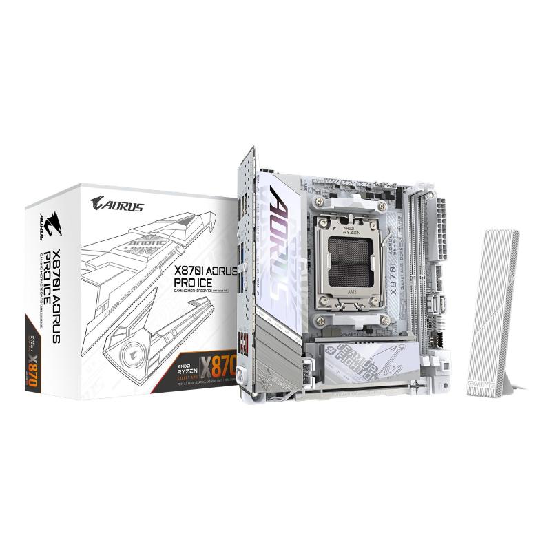 Gigabyte x870i aorus pro ice scheda madre - supporta cpu amd ryzen serie 9000, vrm a 8+2+1 fasi, fino a 8400 mhz ddr5 (oc),