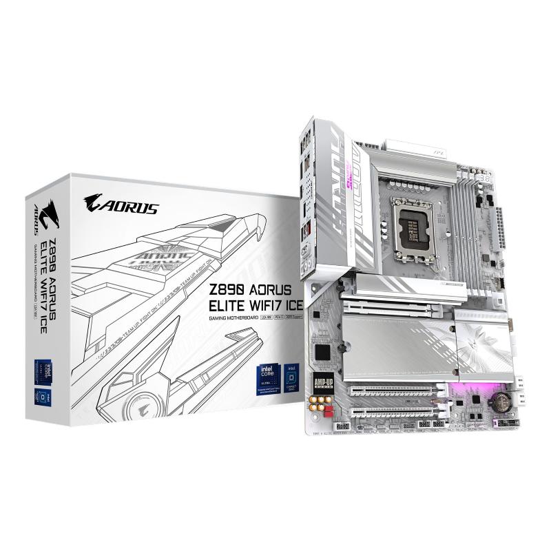 Gigabyte z890 aorus elite wifi7 ice scheda madre - supporta cpu intel core ultra (serie 2), vrm a 16+1+2 fasi, fino a 8800mhz