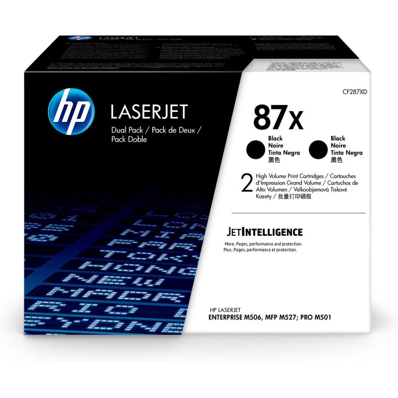 Hp 87X 2-pack High Yield Black Original Laserjet Toner Cartridges (CF287XD) CF287XD