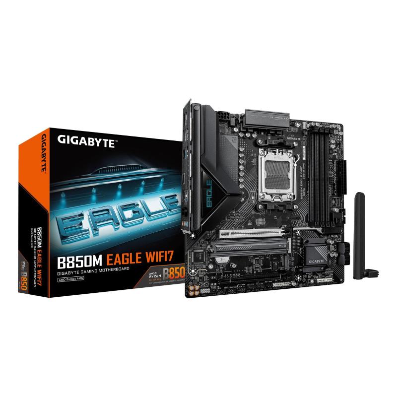 Gigabyte b850m eagle wifi7 scheda madre - cpu amd ryzen serie 9000, vrm digitale a 8+2+2 fasi, fino a 8200 mhz ddr5 (o.c.), 1×