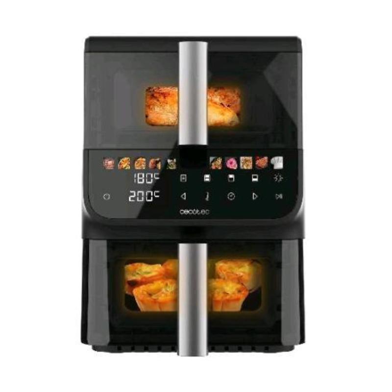 Cecotec cocofry duolevel friggititrice ad aria 10 lt 2000w doppio cestello verticale con finestra funzione sync nero