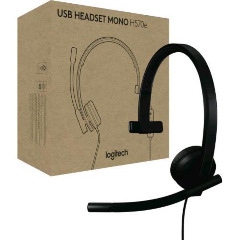 Logitech h570e auricolare cablato a padiglione ufficio usb tipo-c nero