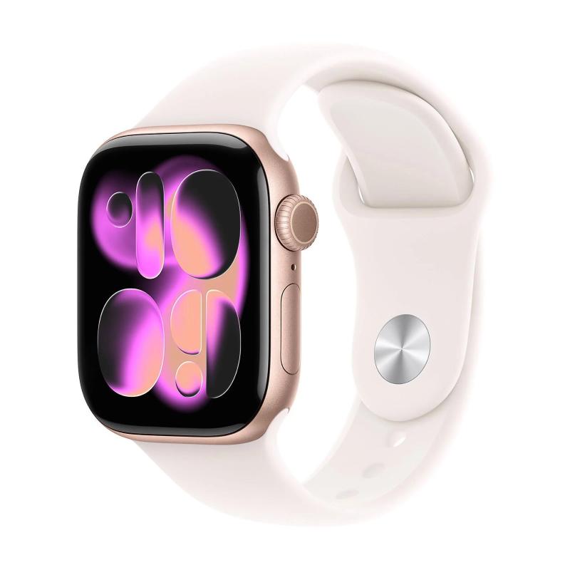 Apple watch series 11gps42mmrose gold aluminium case with light blush sport band - m/l
