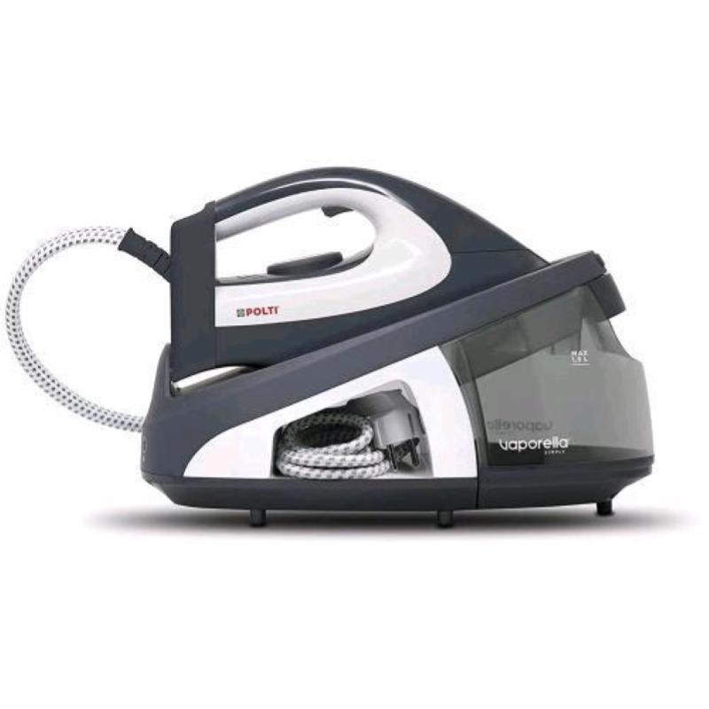 Polti simply vs 10.12 vaporella ferro da stiro a vapore con caldaia 2200 w serbatoio 1.5 lt 6.5 bar funzione eco piastra in ceramica antigraffio bianco grigio
