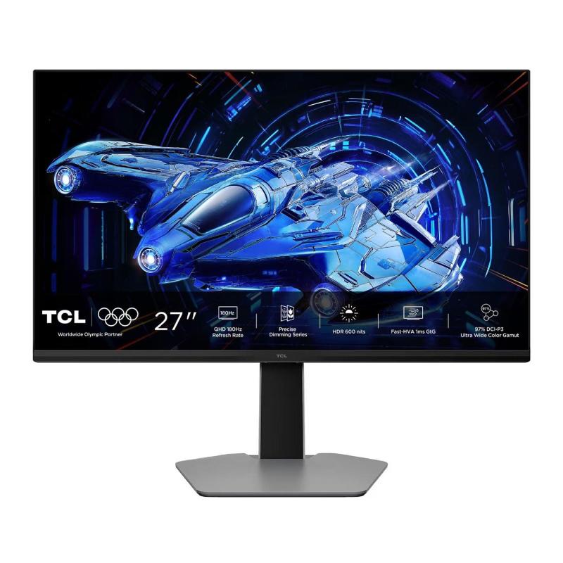 Tcl monitor gaming 27 mled ips 16:9 qhd 1ms 180hz 600 cdm, miniled direct-180, 99 srgb, dp/hdmi, bianco