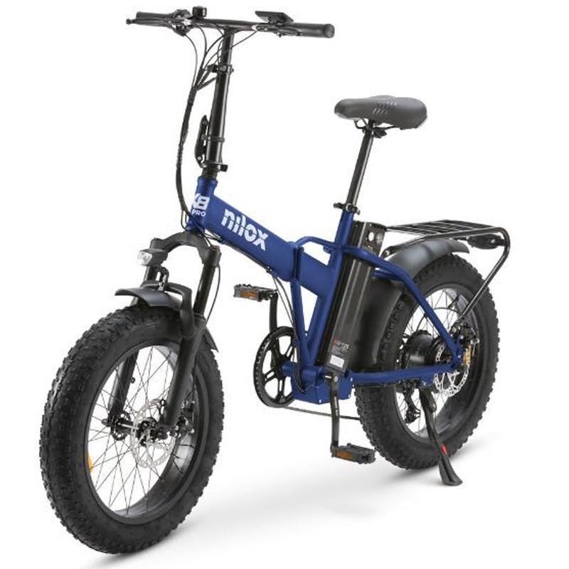 Nilox x8 pro (blue) - fat bike - telaio pieghevole - ruote 20 x 4 - motore 250w - freni disco - batteria estraibile 36v 13ah - aut. 70km - cambio shimano 6 marce (nxebx8problue)