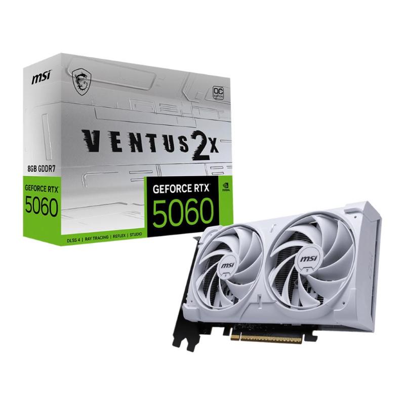 Msi geforce rtx 5060 8g ventus 2x oc white nvidia 8 gb gddr7