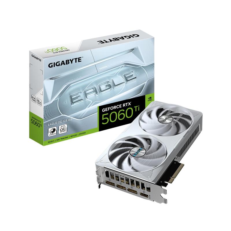 Gigabyte geforce rtx 5060 ti eagle oc ice 8g scheda grafica - 8 gb gddr7, 128 bit, pci-e 5.0, 2617 mhz frequenza del core, 3 x
