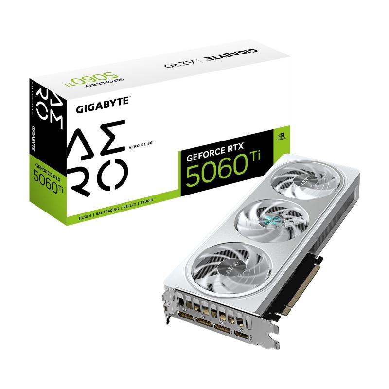 Gigabyte geforce rtx 5060 ti aero oc 8g scheda grafica - 8 gb gddr7, 128 bit, pci-e 5.0, 2647 mhz frequenza del core, 3 x