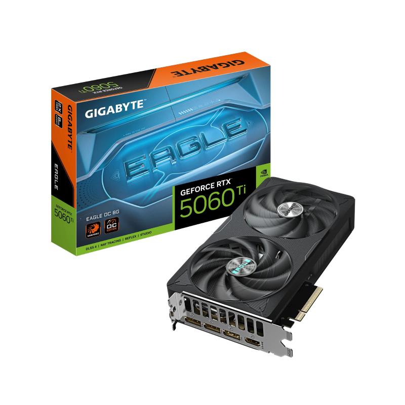 Gigabyte geforce rtx 5060 ti eagle oc 8g scheda grafica - 8 gb gddr7, 128 bit, pci-e 5.0, 2617 mhz frequenza del core, 3 x