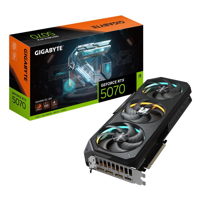 Gigabyte geforce rtx 5070 gaming oc 12g scheda grafica - 12gb gddr7, 192 bit, pci-e 5.0, 2625 mhz core clock, 3 x dp 2.1a, 1 x
