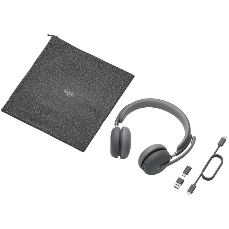 Logitech Grigio Zone Wireless 2 - Uc Version (Senza Fili, Usb-A, Google Meet, Team Microsoft, Zoom), Cuffie Da Ufficio, - Immagine 6