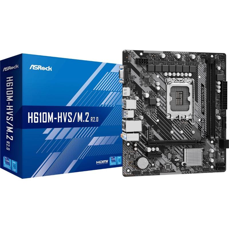 Asrock h610m-hvs/m.2 r2.0 intel h610 lga 1700 micro atx