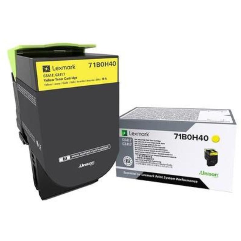 Lexmark 71b0h40 cartuccia toner 1 pz originale giallo
