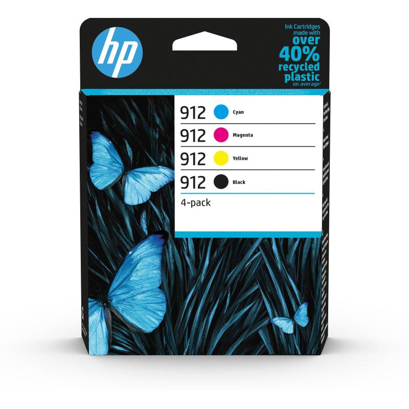 Hp confezione da 4 cartucce di inchiostro nero, ciano, magenta, giallo originali 912