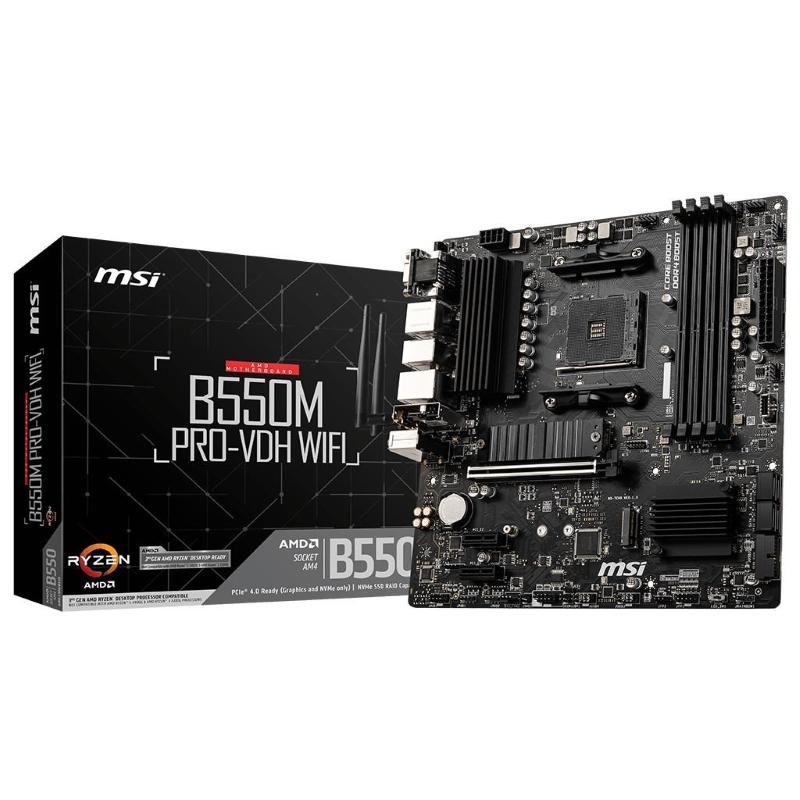 Msi b550m pro-vdh wifi scheda madre amd b550 socket am4 micro atx
