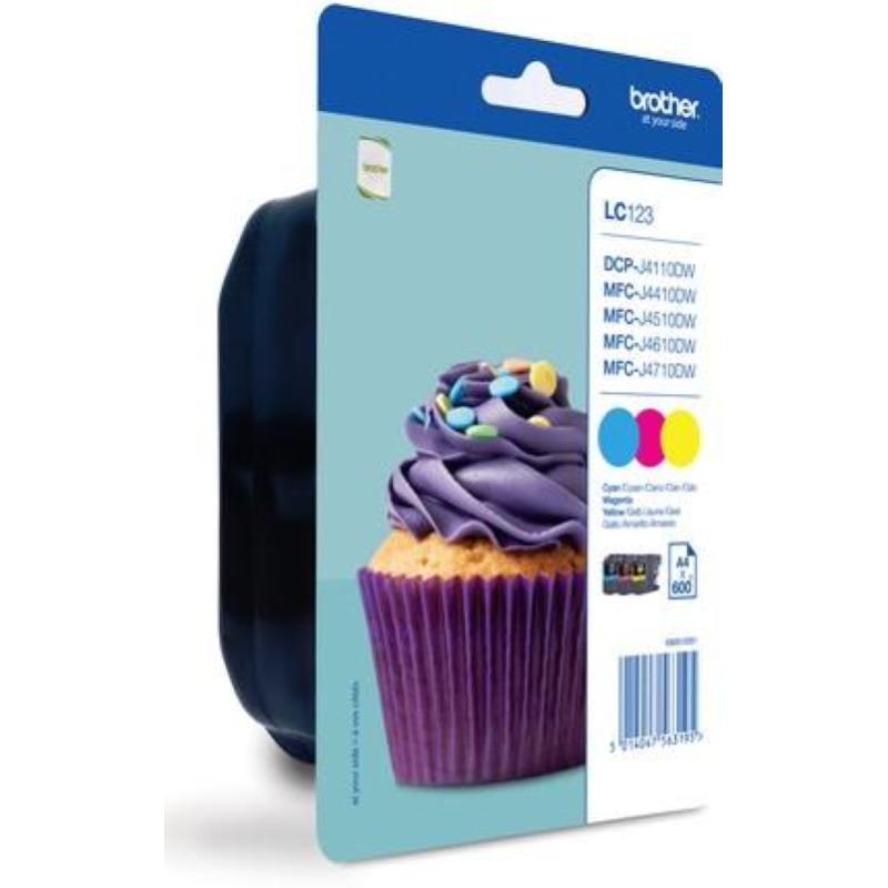 Brother lc-123rbwbp cartuccia d\`inchiostro 3 pz originale ciano, magenta, giallo