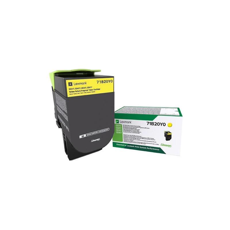 Lexmark 71b20y0 cartuccia toner 1 pz originale giallo
