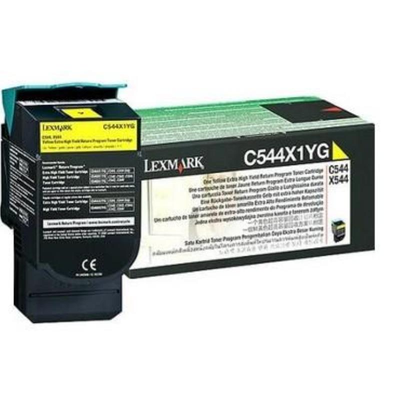 Lexmark c544, x544 yellow extra high yield return programme toner cartridge (4k) cartuccia toner originale giallo