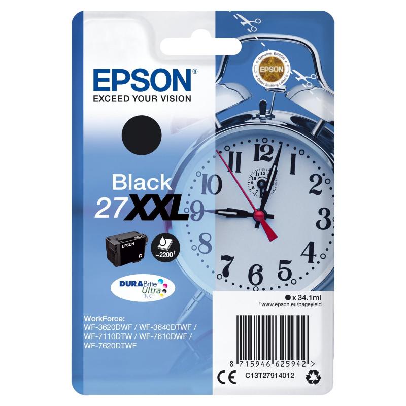 Epson alarm clock cartuccia sveglia nero inchiostri durabrite ultra 27xxl