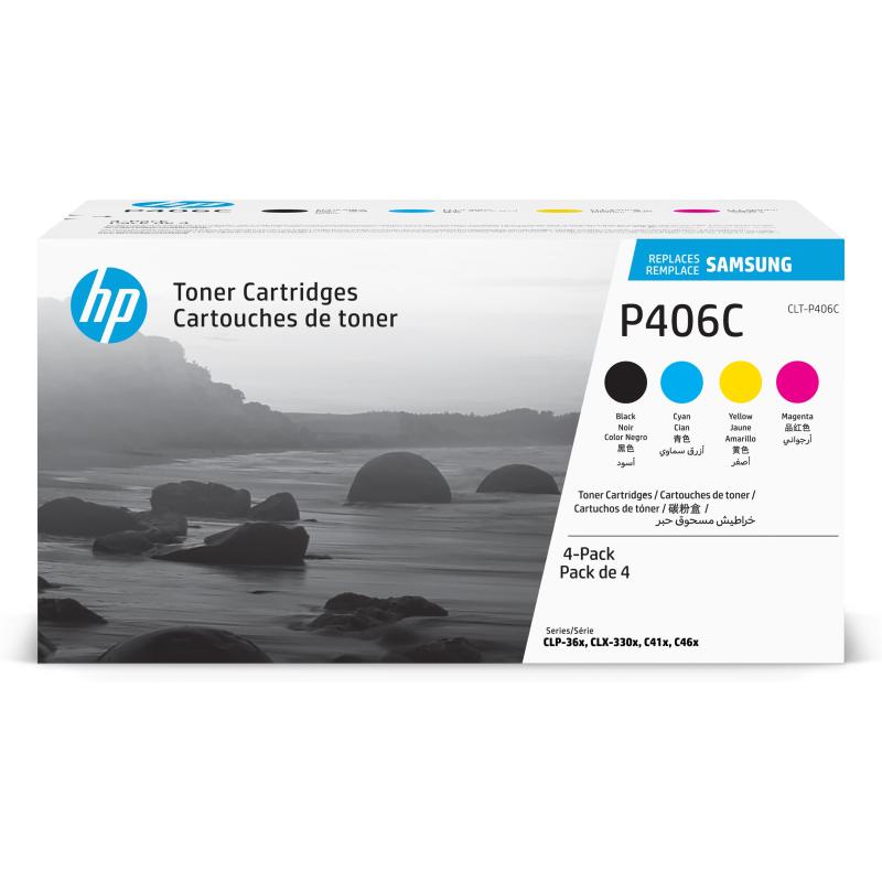 Samsung confezione da 4 cartucce toner originali hp clt-p406c (ciano/magenta/giallo/nero)