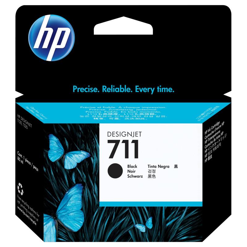 Hp cartuccia inchiostro nero designjet 711, 80 ml