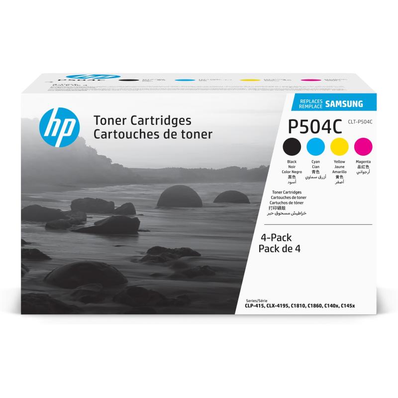 Samsung confezione da 4 cartucce toner originali hp clt-p504c (ciano/magenta/giallo/nero)