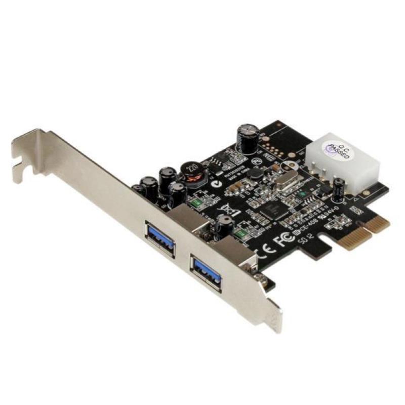 Startech.com adattatore scheda superspeed usb 3.0 con 2 porte pci express (pcie) con uasp - alimentazione lp4