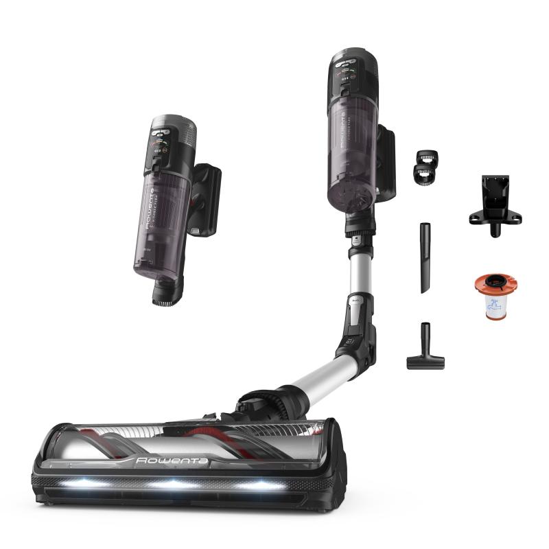 Rowenta rh9a36wv scopa elettrica aspirapolvere a bastone 2 in 1 batteria secco senza sacchetto viola