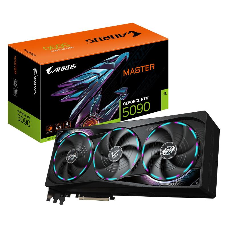 Gigabyte aorus geforce rtx 5090 master 32g scheda grafica - 32 gb gddr7, 512 bit, pci-e 5.0, 2655mhz frequenza base, 3 x dp