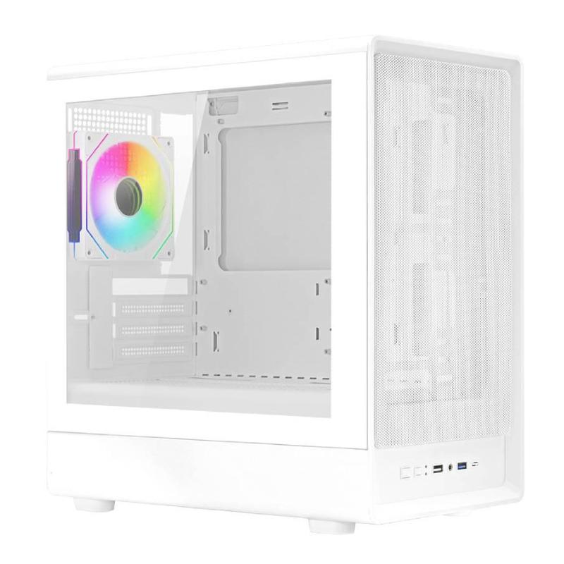 Noua case mid-tower nopsu nexus wh ph200 2usb3 1usbc 1fan rgb vetro type c