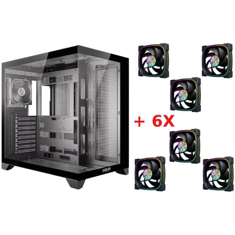 Noua case atx-tower no psu vision zk300 2usb3.0/2.0 1fan argb f&s glass