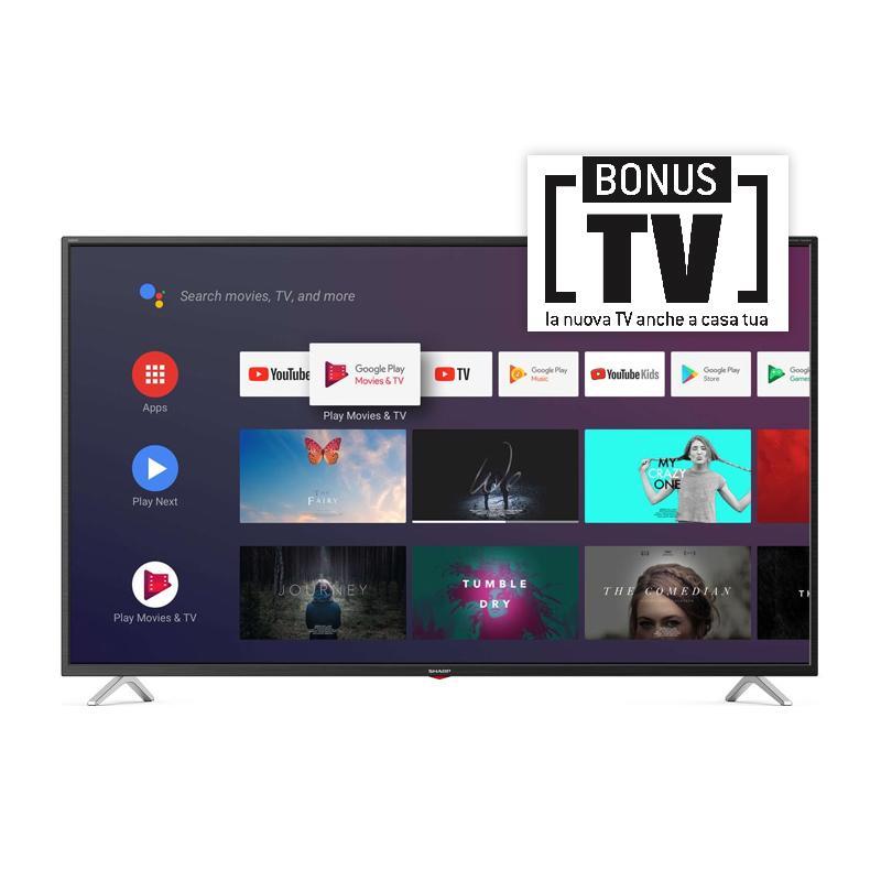 Sharp 50bl2e - 50 android tv led 4k - audio harman kardon - black - it